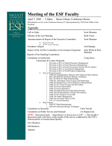 ESF Meeting of the ESF Faculty S U N Y FACULTY