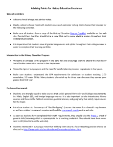 Advising Points for History Education Freshman