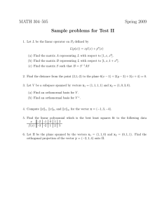 MATH 304–505 Spring 2009 Sample problems for Test II