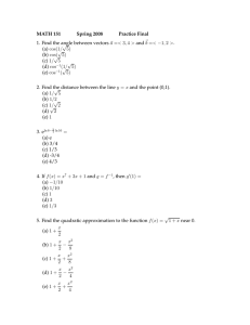 MATH 151 Spring 2008 Practice Final