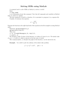 Solving ODEs using MatLab