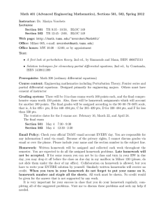 Math 401 (Advanced Engineering Mathematics), Sections 501, 502, Spring 2012