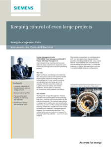 Keeping control of even large projects Energy Management Suite