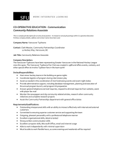 CO-OPERATIVE EDUCATION - Communication Community Relations Associate