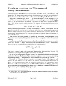 Exercise on combining the Weierstrass and Mittag-Leffler theorems