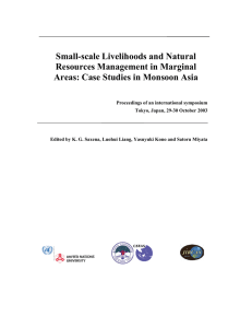 Small-scale Livelihoods and Natural Resources Management in Marginal