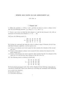 Math 152 Lab Assignment: Vectors, Matrices, and MATLAB
