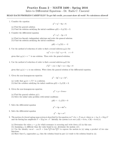 Practice Exam 2 – MATH 3400 - Spring 2016