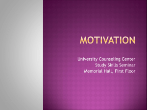 University Counseling Center Study Skills Seminar Memorial Hall, First Floor