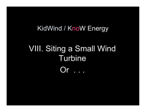 VIII. Siting a Small Wind Turbine Or  . . .