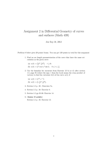Differential Geometry Assignment: Curves & Surfaces