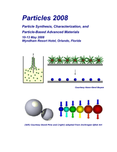 Particles 2008 Particle Synthesis, Characterization, and Particle-Based Advanced Materials