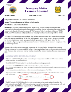 Lessons Learned Interagency Aviation