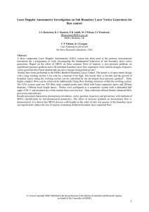 Laser Doppler Anemometry for Flow Control with Vortex Generators