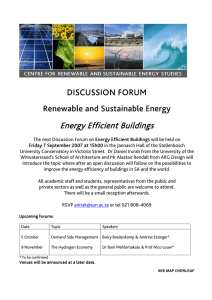 DISCUSSION FORUM Renewable and Sustainable Energy