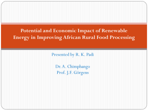 Potential and Economic Impact of Renewable Presented by R. K. Padi