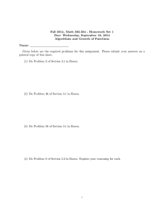 Fall 2014, Math 302.504 - Homework Set 1