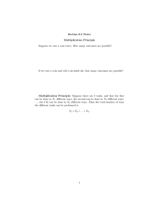 Section 6.3 Notes Multiplication Principle