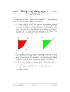 Engineering Mathematics II Honors Sections 201–202