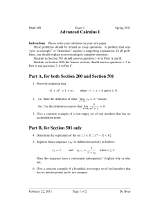 Advanced Calculus I
