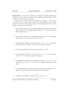 Math 617 Final Examination December 16, 2003