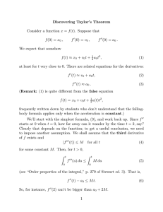 Discovering Taylor’s Theorem x v a