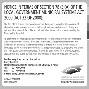 NOTICE IN TERMS OF SECTION 78 (3)(A) OF THE