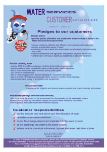 WATER CUSTOMER Pledges to our customers SERVICES