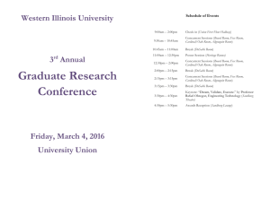 Western Illinois University  Schedule of Events