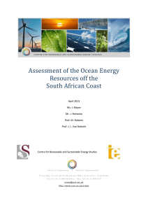 Assessment	of	the	Ocean	Energy Resources	off	the South	African	Coast