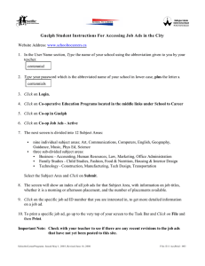 Guelph Student Instructions For Accessing Job Ads in the City