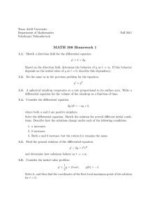 Math 308 Homework 1: Differential Equations
