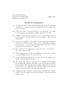 MATH 411 Homework 1: Probability & Statistics