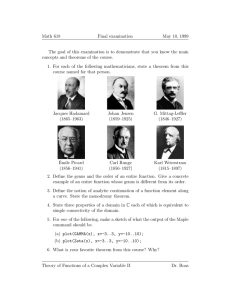Math 618 Final examination May 10, 1999