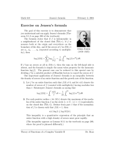 Exercise on Jensen’s formula