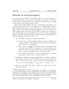 Exercise on overconvergence