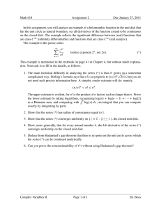 Math 618 Assignment 2 Due January 27, 2011