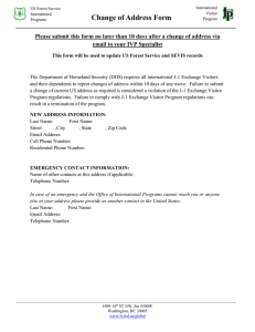 Change of Address Form