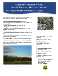 Clearwater National Forest Title text here Native Plant and Pollinator Garden