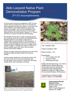 Aldo Leopold Native Plant Demonstration Program (FY-07) Accomplishments