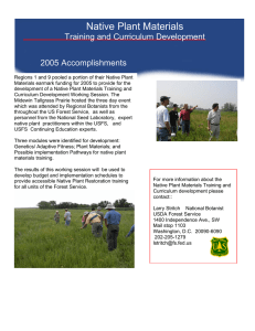 Native Plant Materials Training and Curriculum Development 2005 Accomplishments