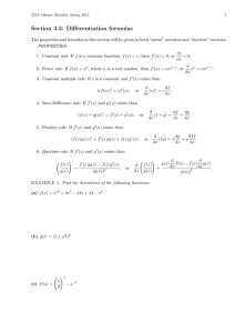Section 3.2: Diﬀerentiation formulas