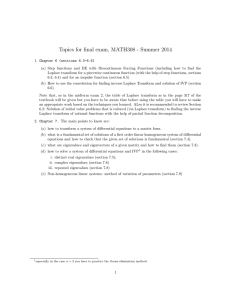 Topics for final exam, MATH308 - Summer 2014