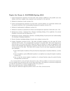 Topics for Exam 2, MATH308-Spring 2013