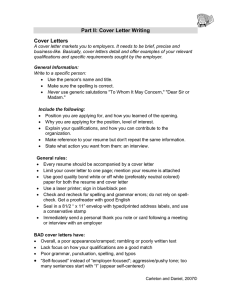 Cover Letter Writing Guide & Checklist