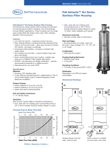 Pall Advanta™ ALI Sanitary Filter Housing Data Sheet