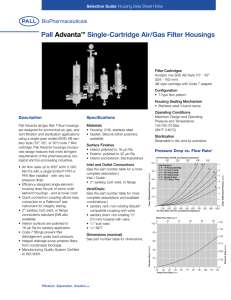 Pall Advanta Air/Gas Filter Housing Data Sheet