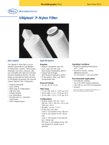 Ultipleat P-Nylon Filter ® Microlithography