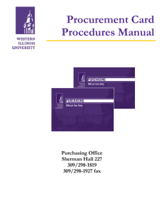 Procurement Card Procedures Manual Purchasing Office Sherman Hall 227