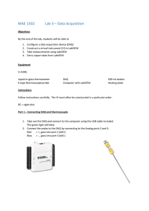 LabVIEW Data Acquisition Lab: Thermocouple Temperature Measurement